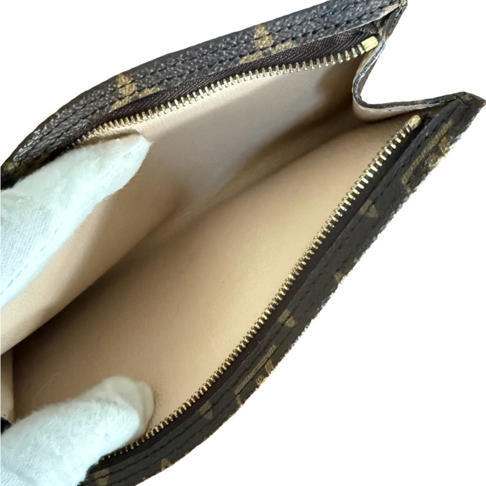 Authentic Louis Vuitton LV Brown Monogram Pouch with Gold Chain! Comes with COA! - Picture 10 of 15